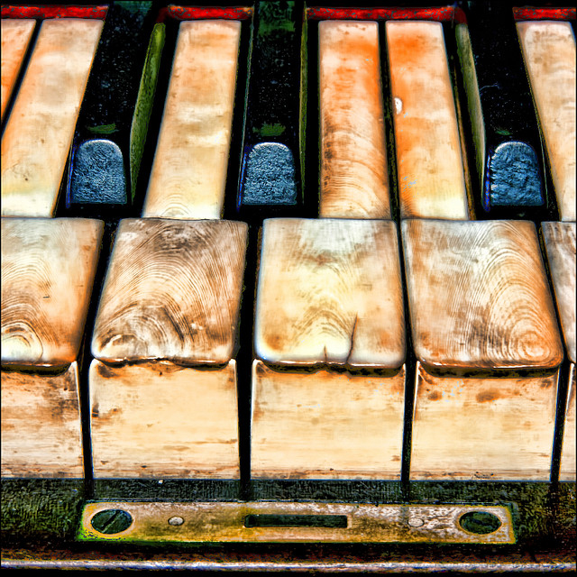 old piano keys